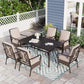 Sophia & William 7-Pieces Outdoor Patio Dining Set Metal Cushioned Chairs and Table Furniture Set for 6,Beige