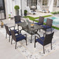 Sophia & William 7 Pieces Outdoor Patio Dining Set with Aluminum Table & Wicker Chairs for 6