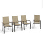 Sophia & William Patio Outdoor Dining Chairs Lightweight Aluminum Stackable Chairs Set of 4 - Beige