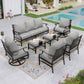 Sophia&William 9 Seat Patio Conversation Set Outdoor Sofa Furniture Set with Ottomans, Gray