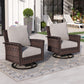 Sophia & William Outdoor Patio Wicker Swivel Chairs Set of 2 with 5.5" Thick Cushions, Light Grey