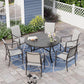 Alpha Joy Outdoor Patio Dining Set with 52 Round Table & Textilene Chairs for 6