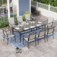 Alpha Joy Outdoor Patio Dining Set with 83 Rectangular Table & Textilene Chairs for 8