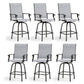 Sophia & William Outdoor Patio Metal Swivel Bar Stools Textilene Height Chairs Furniture Set of 6, Gray