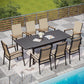 Alpha Joy Outdoor Patio Dining Set with 84 Expandable Table & Textilene Chairs for 8, Beige