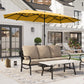 Alpha Joy 13x6.5ft Double-Sided Extra Large Outdoor Patio Market Rectangle Umbrella with Crank Handle, Gold Yellow