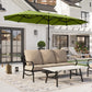 Alpha Joy 13x6.5ft Double-Sided Extra Large Outdoor Patio Market Rectangle Umbrella with Crank Handle, Lime