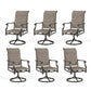 Sophia & William 6Pcs Outdoor Patio Dining Swivel Padded Textilene Chairs, Ash Brown