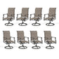 Sophia & William 8Pcs Outdoor Patio Dining Swivel Padded Textilene Chairs, Ash Brown