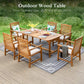 Sophia & William 7 Pieces Patio Dining Set Acacia Wood Outdoor Furniture Set Expandable Table and Natural Wood Chairs with Cushions for Lawn, Garden, Backyard