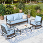 Sophia & William 5 Seat Patio Conversation Set,Outdoor Furniture Set with Rocking Chairs, Blue