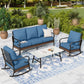 Sophia & William 5 Seat Patio Conversation Set,Outdoor Furniture Set with Rocking Chairs, Pacific Blue