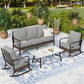 Sophia & William 5 Seat Patio Conversation Set,Outdoor Furniture Set with Rocking Chairs, Gray
