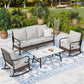 Sophia & William 5 Seat Patio Conversation Set,Outdoor Furniture Set with Rocking Chairs, Light Gray