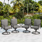 Sophia & William 4Pcs Patio Outdoor Swivel Dining Chairs All Weather Metal Chair with Cushion