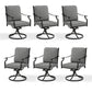 Sophia & William 6Pcs Patio Outdoor Swivel Dining Chairs All Weather Metal Chair with Cushion