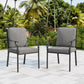 Sophia & William Set of 2 Outdoor Patio Dining Chairs Metal Chairs with Cushion