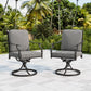Sophia & William 2Pcs Patio Outdoor Swivel Dining Chairs All Weather Metal Chair with Cushion