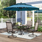 Alpha Joy 10ft 3 Tier Auto-Tilt Outdoor Patio Umbrella Beach Garden Double Vented Table Umbrella with Push Button and Crank, Cerulean