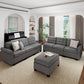 Sophia & William 149.4"L Modular Sectional Sofa with Storage Modern L-shaped Linen Couch with Ottoman & 5.1" Thicken Gray Cushions for Living Room, Bedroom