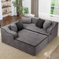 Alpha Joy Convertible Sectional Sofa Couch 3 Seat Modern L-Shaped Sofa Corduroy Compressed Sofa for Living Room