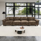 Sophia&William Modular Sectional Sofa Sets, Modern Cloud Couch 4-Seat 24.4"W Deep Sofa with 4 Pillows for Living Room,Brown