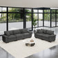 Sophia&William Convertible Sectional Sofa Couch, Modern Corduroy Couch 5-Seat Sofa Sectional for Living Room,Gray