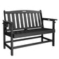 Alpha Joy 50" HDPE Outdoor Patio Garden Bench with Reinforced Structure for Park, Yard and Porch, Black