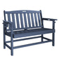 Alpha Joy 50" HDPE Outdoor Patio Garden Bench with Reinforced Structure for Park, Yard and Porch, Navy Blue