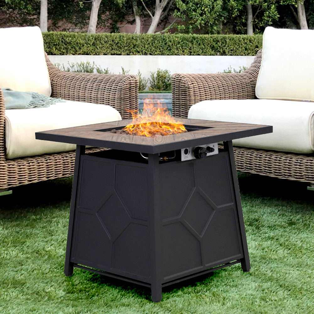 Sophia & William 28" Square Patio Gas Fire Pit Table CSA Certificated 40000 BTU