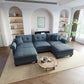 Sophia&William Modular Sectional Sofa Set, U-shaped Linen Cloud Couch 5-Seat Nailhead Trim Cloud Sofa Set with 3 Pillows for Living Room, Cyan