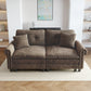 Sophia&William 2-Seat Modular Sectional Sofa Set, Mid-Century Chenille Cloud Couch Oversized Sofa with Retro Nailhead Trim and 2 Throw Pillows for Living Room, Taupe