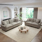 Sophia&William Sectional Sofa Set, Mid-Century Linen Cloud Couch 5-Seat Nailhead Trim Modular Sofa with 5 Pillows for Living Room, Light Gray
