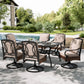 Sophia&William 7 Pieces Outdoor Patio Dining Set Swivel Chairs and Table Set for 6