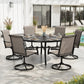Sophia & William 7 Pieces Outdoor Patio Dining Set Swivel Textilene Chairs & 54inch Round Metal Table Set for 6