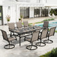 Sophia & William 9 Pieces Outdoor Metal Patio Dining Set Swivel Textilene Chairs and 82.7inch Table Set for 8