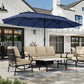 Alpha Joy 15ft Outdoor Patio Umbrella Extra-Large Double-Sided Garden Umbrella with Ventilation and Base - Navy