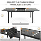 Sophia & William Expandable Steel Outdoor Patio Dining Table for 6-8 people, Black