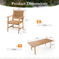 Sophia & William 9 Pieces Acacia Wood Outdoor Patio Dining Set Wicker Rattan Chairs and Rectangle Table Furniture Set for Lawn, Garden, Backyard
