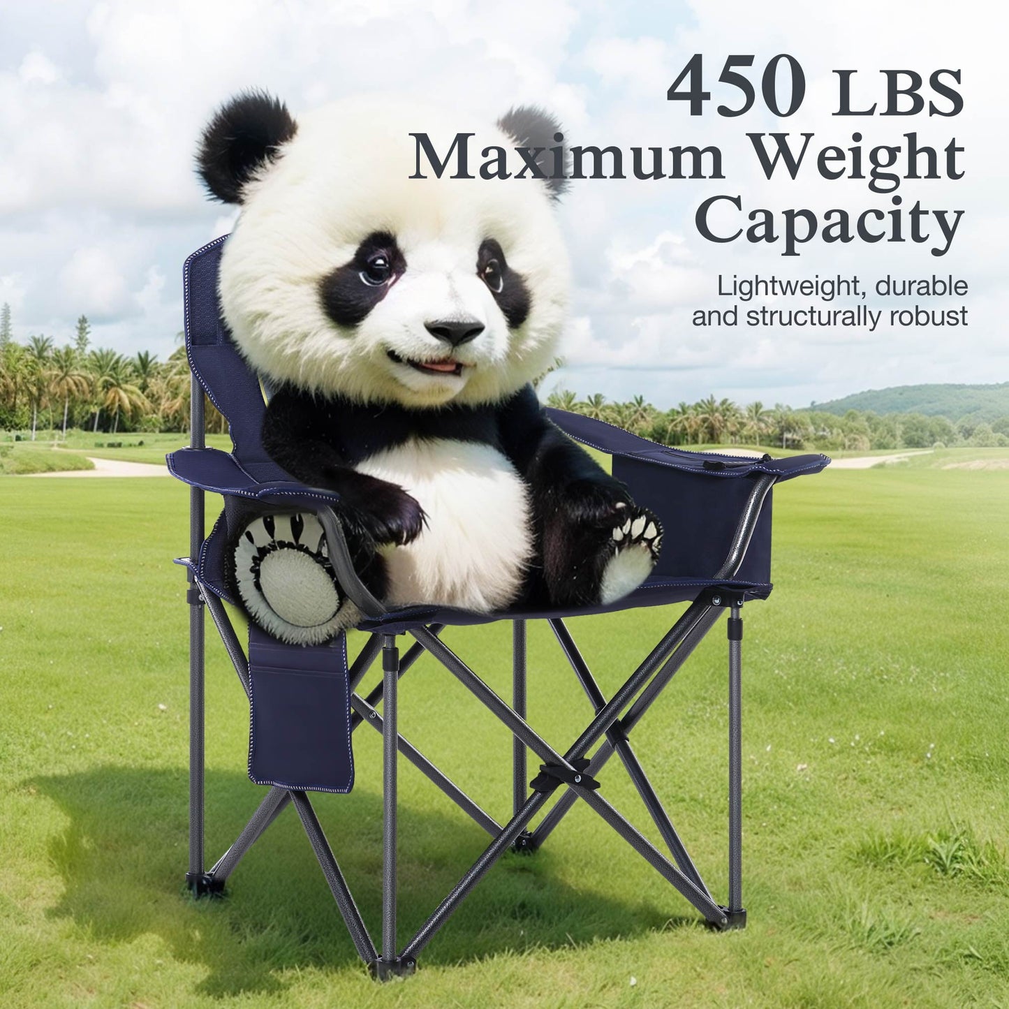 Sophia & William Oversized Camping Chair Portable Mesh Folding Chair with Cup Holder Supports Up to 450Lbs for Outdoor, Fishing, Beach, Backyard£¬ Red