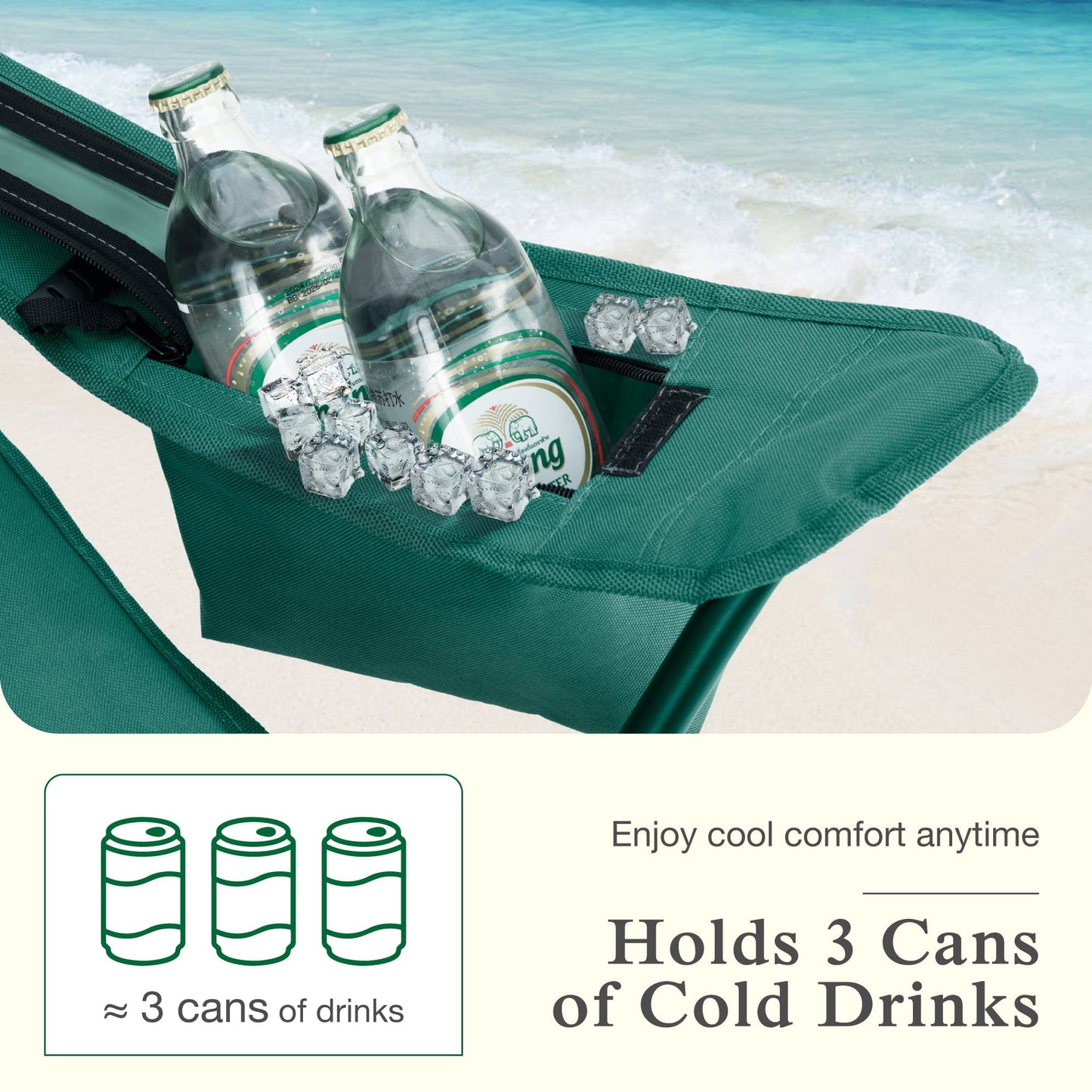 Sophia & William Foldable Canopy Chair Portable Camping Lounge Chair Outdoor Sunshade Canopy Chair with Cup Holder, Light Blue