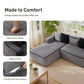 Alpha Joy Convertible Sectional Sofa Couch 3 Seat Modern L-Shaped Sofa Corduroy Compressed Sofa for Living Room