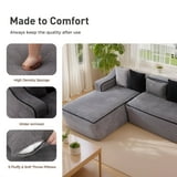 Alpha Joy Convertible Sectional Sofa Couch 3 Seat Modern L-Shaped Sofa Corduroy Compressed Sofa for Living Room