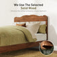 Sophia & William Queen Size Platform Bed Frame Rattan Bed Frame with Adjustable Headboard & Wooden Slats for Bedroom,No Box Spring Needed