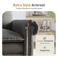 Sophia&William Modular Sectional Sofa Couch Set, U-shaped Linen Cloud Couch 6-Seat Retro Nailhead Trim Cloud Sofa Set with 4 Pillows for Living Room, Dark Gray