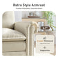 Sophia&William 3-Seat Sectional Sofa Set, Mid-Century Chenille Cloud Couch Modular Sofa with Nailhead Trim, 3 Pillows for Living Room Furniture Sets, White