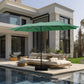 Alpha Joy 15ft Outdoor Patio Umbrella Extra-Large Double-Sided Garden Umbrella with Crank Handle and Base - Mint
