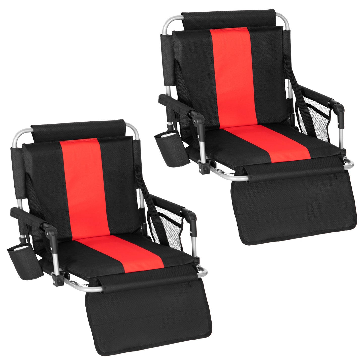 Sophia&William Set of 2 Portable Stadium Chair Stadium Seat for Bleacher with Cup Holder