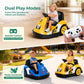 Alpha Joy Kids 12V Bumper Car with Steering Wheel & Remote Control, 3-Color LED Lights, 3 Speeds, Electric Ride-on Toys Car for 3-6 Years, Yellow