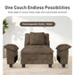 Sophia&William Sectional Sofa Sets, Oversized Cloud Couch Sofa Set 5-Seater Chenille Modular Sofa with 5 Pilliows & Deep Seat for Living Room, Grayish Brown